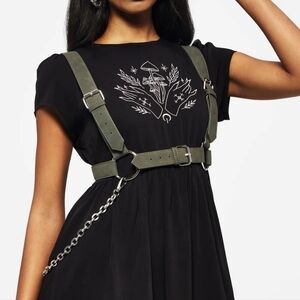 Disturbia Bellona Chain Olive Green Belt Harness